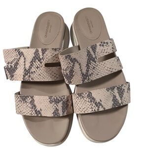 Onex Beige Snake Print Women's Sandals